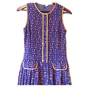 Divided purple and orange dress